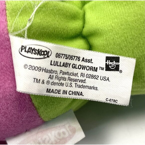 2009 Hasbro Playskool Pink/Green Plush Musical Light-Up LULLABY GLOWORM Works! - Picture 6 of 8